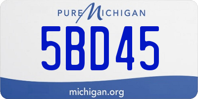 MI license plate 5BD45