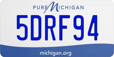 MI license plate 5DRF94