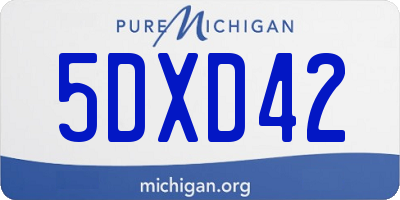 MI license plate 5DXD42