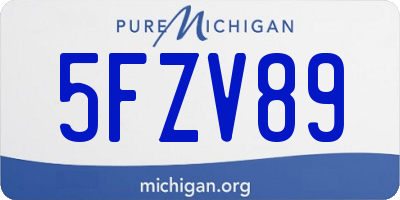 MI license plate 5FZV89