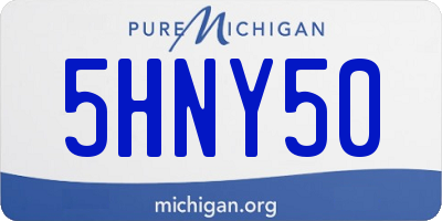 MI license plate 5HNY50