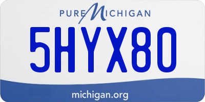 MI license plate 5HYX80