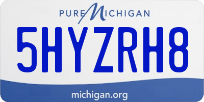 MI license plate 5HYZRH8