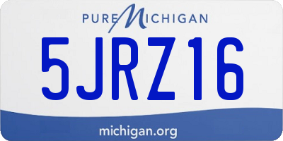 MI license plate 5JRZ16