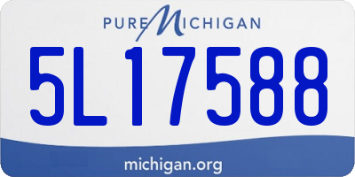 MI license plate 5L17588