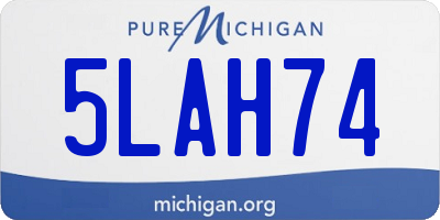 MI license plate 5LAH74