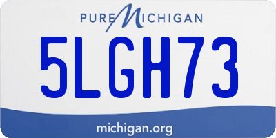 MI license plate 5LGH73