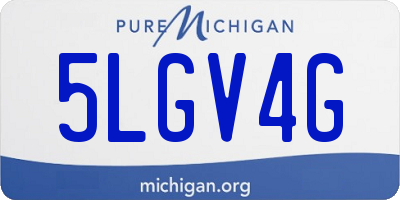 MI license plate 5LGV4G