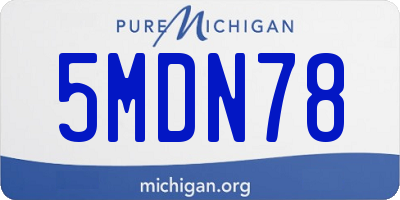 MI license plate 5MDN78