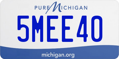 MI license plate 5MEE40