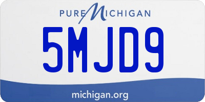 MI license plate 5MJD9