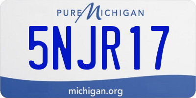 MI license plate 5NJR17