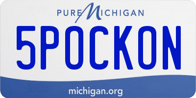 MI license plate 5POCKON