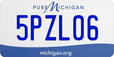 MI license plate 5PZL06