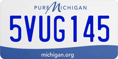 MI license plate 5VUG145