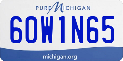 MI license plate 60W1N65