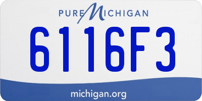 MI license plate 6116F3