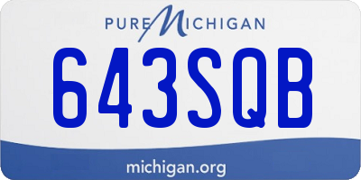 MI license plate 643SQB