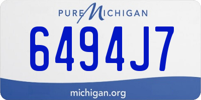 MI license plate 6494J7