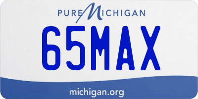 MI license plate 65MAX