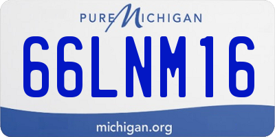 MI license plate 66LNM16