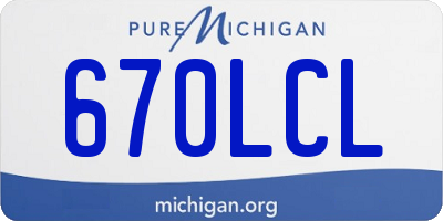 MI license plate 670LCL