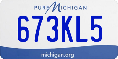MI license plate 673KL5