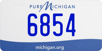 MI license plate 6854