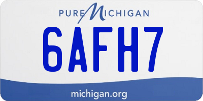 MI license plate 6AFH7