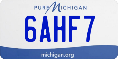 MI license plate 6AHF7