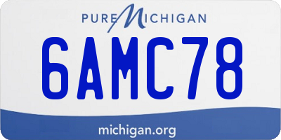 MI license plate 6AMC78