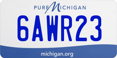 MI license plate 6AWR23