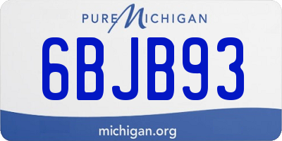 MI license plate 6BJB93