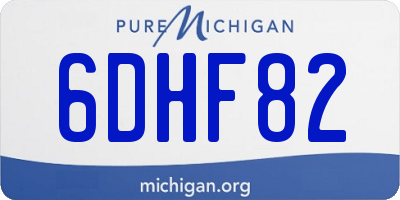 MI license plate 6DHF82