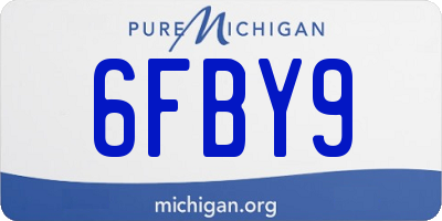 MI license plate 6FBY9