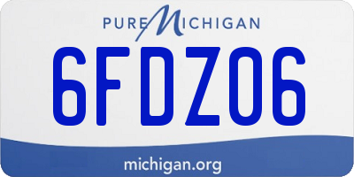 MI license plate 6FDZ06