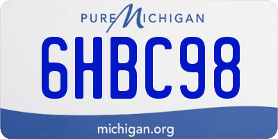 MI license plate 6HBC98