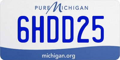 MI license plate 6HDD25