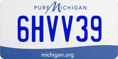 MI license plate 6HVV39