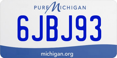 MI license plate 6JBJ93