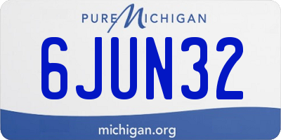 MI license plate 6JUN32