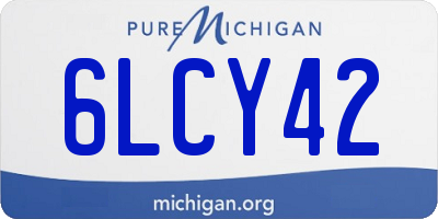 MI license plate 6LCY42