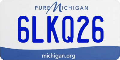 MI license plate 6LKQ26