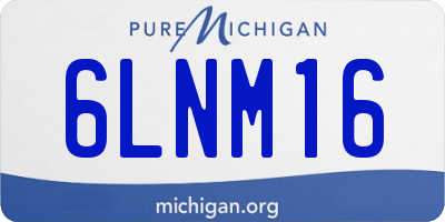 MI license plate 6LNM16