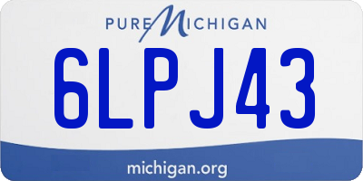 MI license plate 6LPJ43