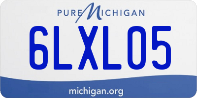 MI license plate 6LXL05