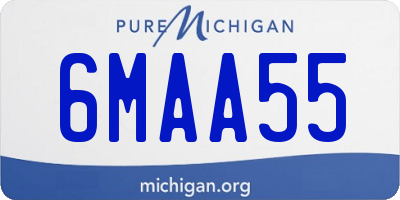 MI license plate 6MAA55