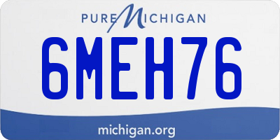 MI license plate 6MEH76