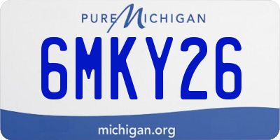 MI license plate 6MKY26