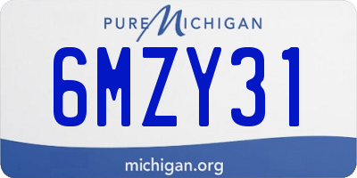 MI license plate 6MZY31